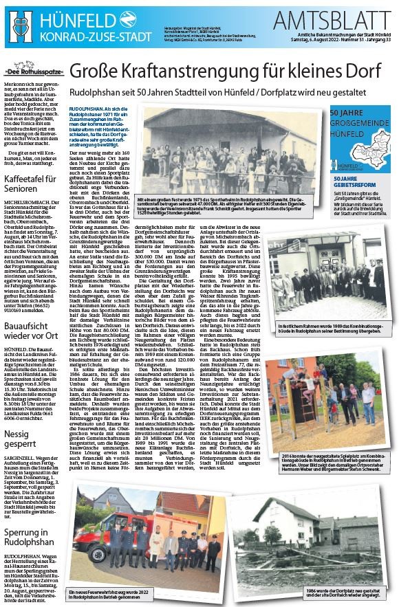 Amtsblatt vom 6. August 2022
